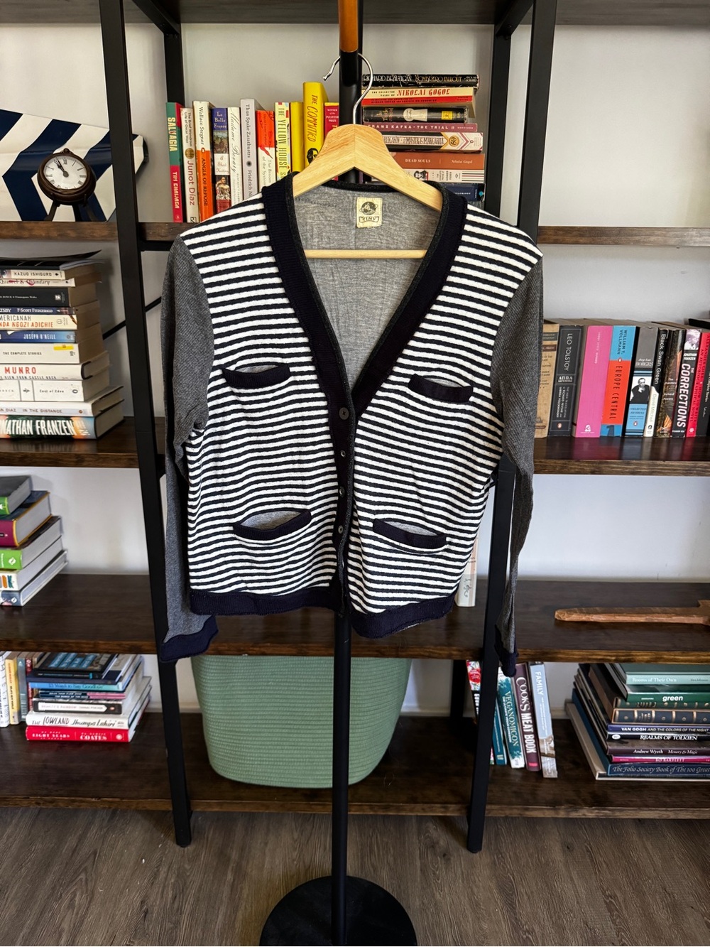 Anthropologie • Tiny Striped V-Neck Cardigan